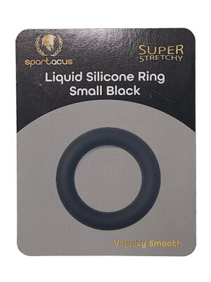 Spartacus Liquid Silicone Cock Ring Small - Black
