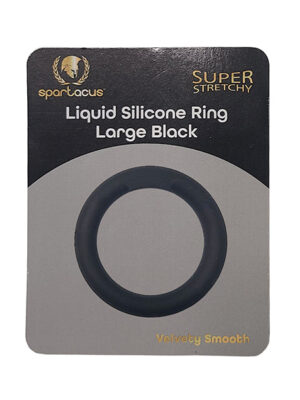 Spartacus Liquid Silicone Cock Ring Large - Black
