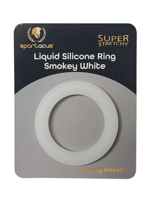 Spartacus Liquid Silicone Cock Ring - Smokey White