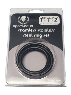 Spartacus Seamless Stainless Steel C-Ring - Black Pack of 3