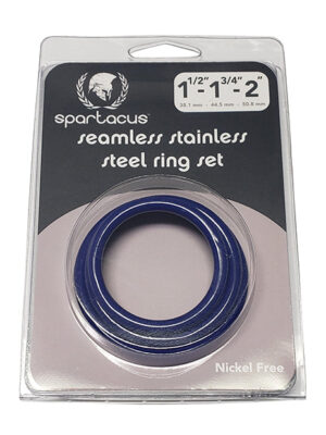 Spartacus Seamless Stainless Steel C-Ring - Blue Pack of 3