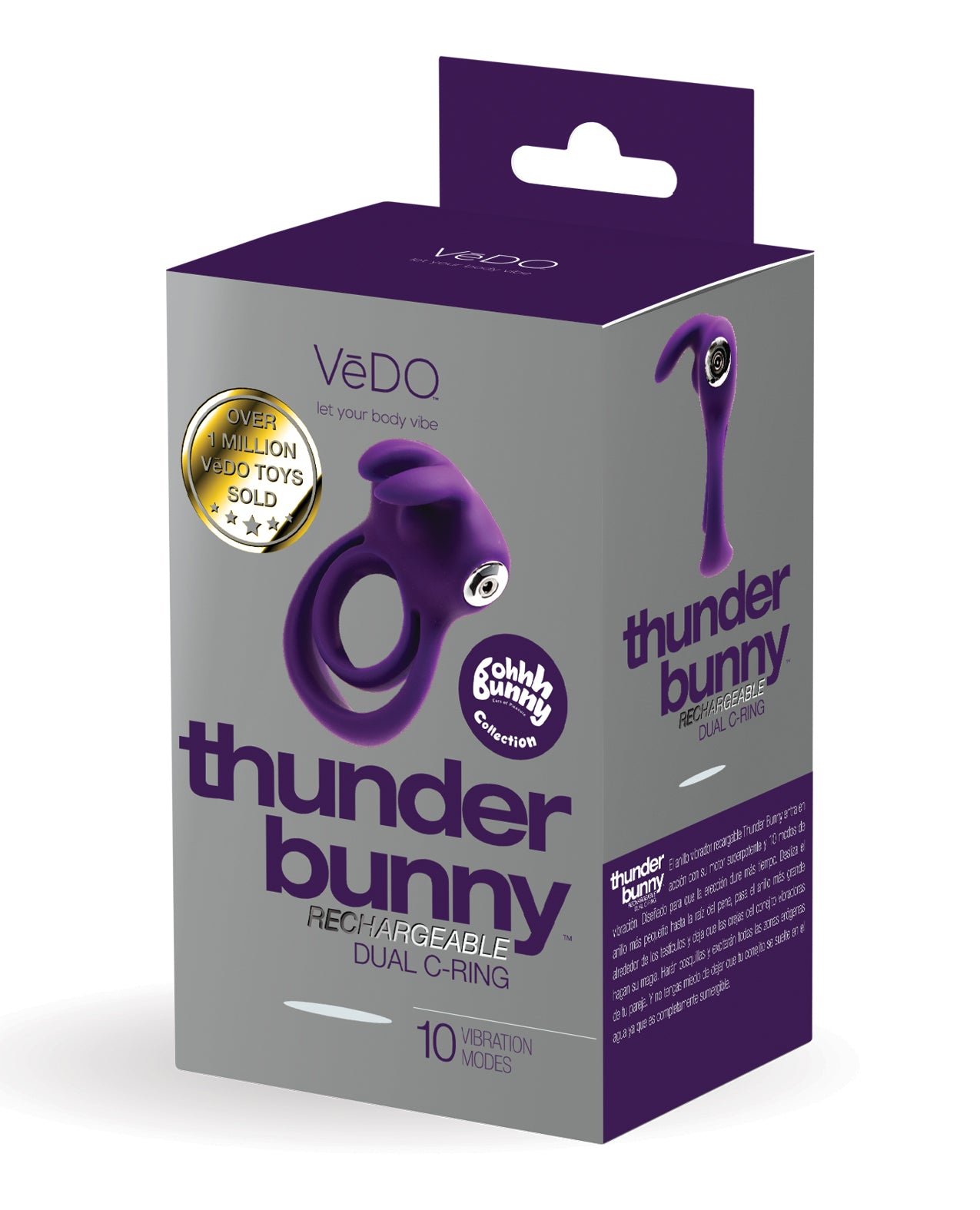 VeDO Thunder Bunny Rechargeable Dual Ring – Perfectly Purple