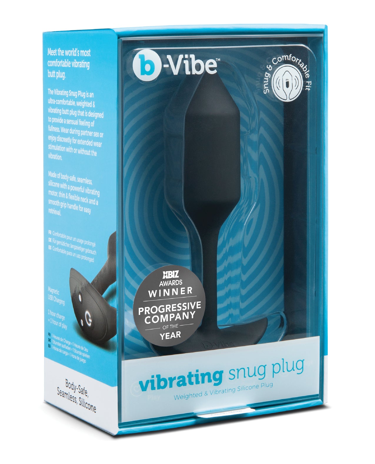 b-Vibe Vibrating Weighted Snug Plug M – 112 g Black