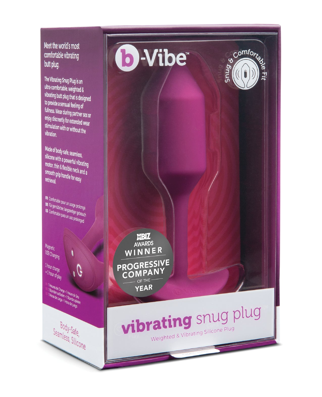 b-Vibe Vibrating Weighted Snug Plug M – 112 g Rose