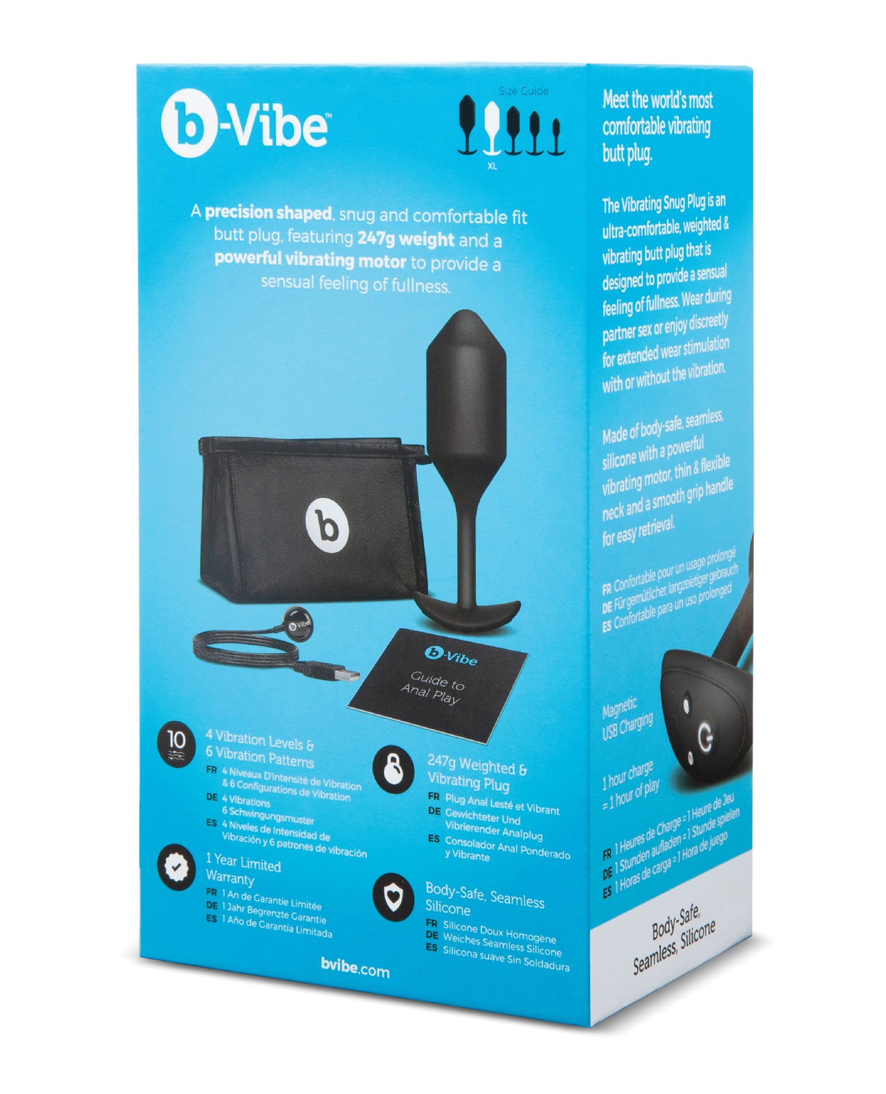 b-Vibe Vibrating Weighted Snug Plug XL – 247 g Black
