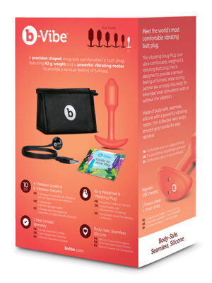 b-Vibe Vibrating Snug Plug - Small Orange
