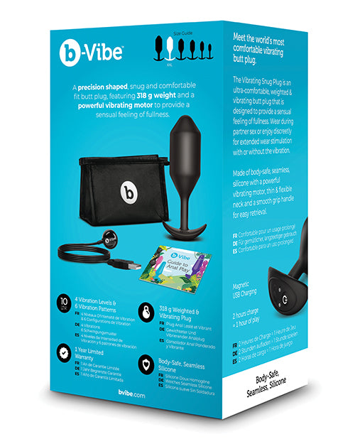 b-Vibe Vibrating Snug Plug – XXLarge Black