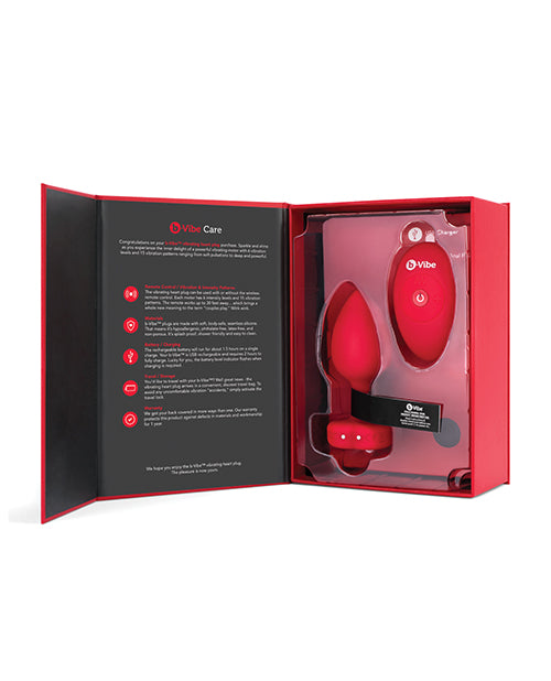 b-Vibe Vibrating Heart Plug M/L – Red