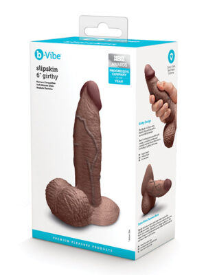 b-Vibe Slipskin 6" Girthy - Brown