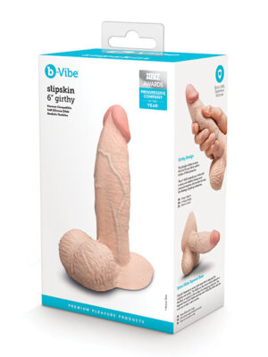 b-Vibe Slipskin 6" Girthy - Cream