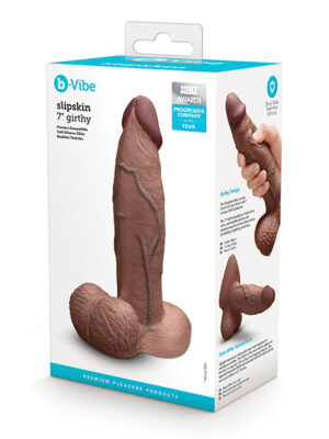 b-Vibe Slipskin 7" Girthy - Brown
