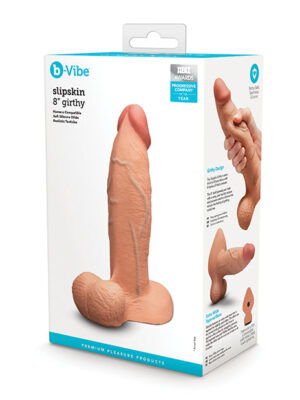 b-Vibe Slipskin 8" Girthy - Mocha