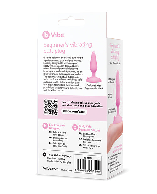 b-Vibe Beginner's Vibrating Tapered Butt Plug - Pink - Image 6