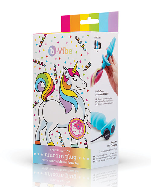 b-Vibe Unicorn Tail Vibrating Butt Plug - Special Edition - Image 9
