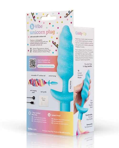b-Vibe Unicorn Tail Vibrating Butt Plug - Special Edition - Image 8