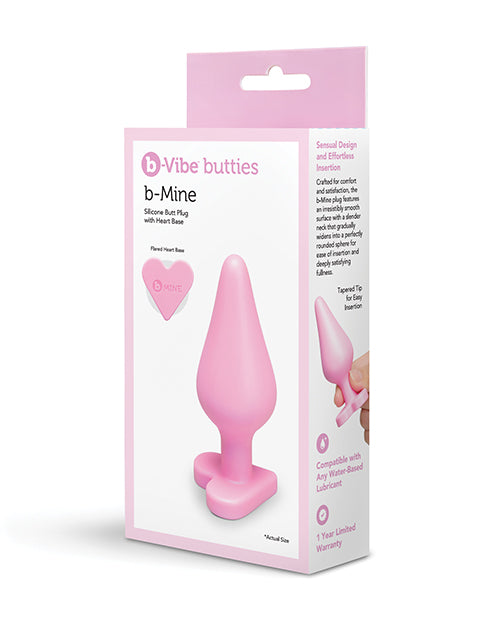 B-Mine Butties – Silicone Butt Plug with Heart Base – Pink