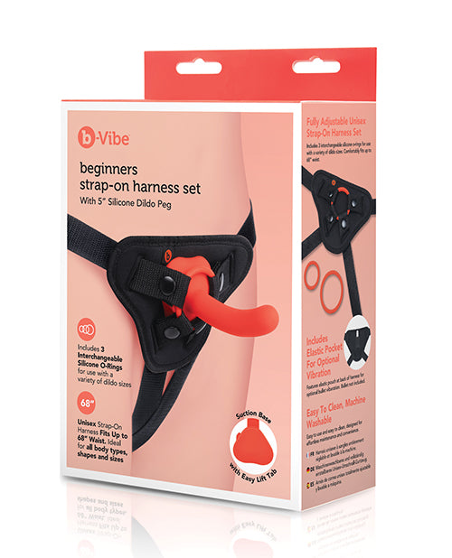 b-Vibe Beginner’s Strap-On Harness Set – With 5 Silicone Dildo Peg