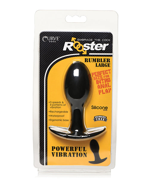 Curve Toys Rooster Rumbler Vibrating Silicone Anal Plug Large – Black