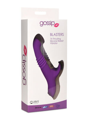 Curve Toys Gossip Blasters 7X Thrusting Silicone Rabbit Vibrator - Violet
