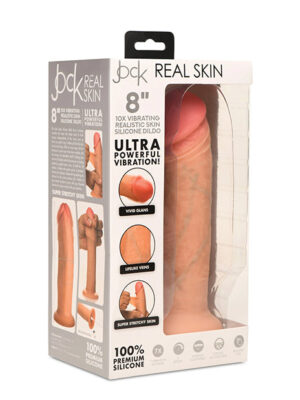 Curve Toys Jock Real Skin Silicone 8" Vibrating Dildo