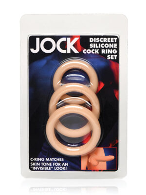 Curve Toys Jock Silicone Cock Ring Set of 3 - Light
