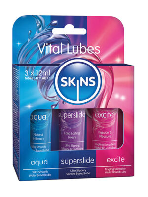 Skins Vital Lubes - 12 ml Tubes Pack of 3