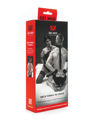 Sei Mio Neck Firmly in Check Adjustable Neck & Wrist Restraint Kit - Black