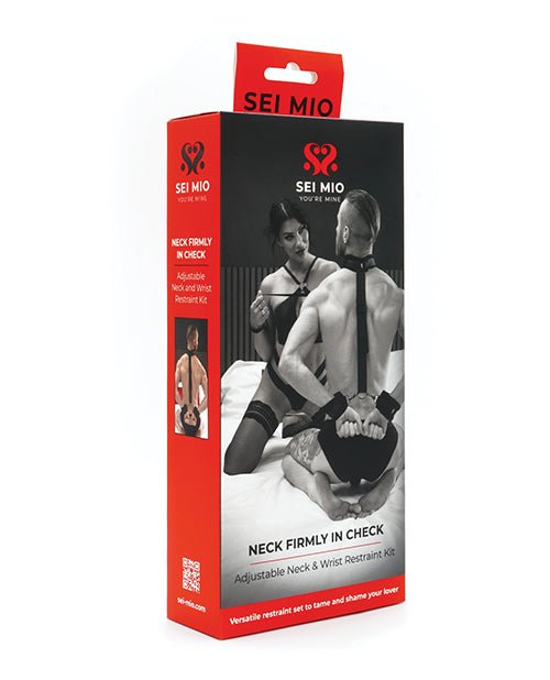 Sei Mio Neck Firmly in Check Adjustable Neck & Wrist Restraint Kit – Black