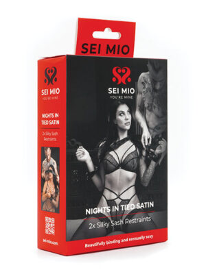 Sei Mio Nights in Tied Satin 2 X Silk Sash Restraints - Black