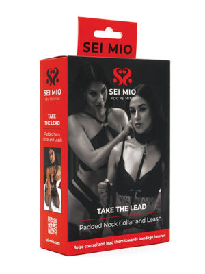 Sei Mio Take the Lead Padded Neck Collar & Leash - Black