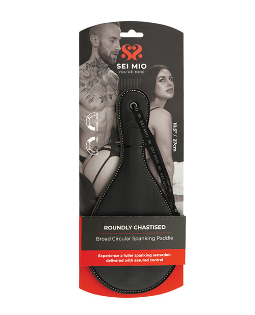Sei Mio Roundly Chastised Broad Circular Spanking Paddle – Black