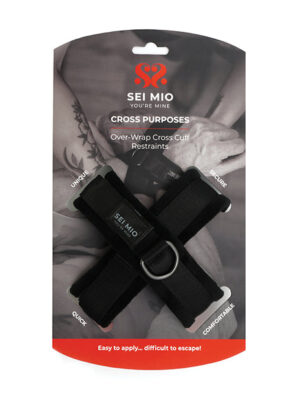 Sei Mio Cross Purposes Unique Over-Wrap Cross Cuff Restraints - Black