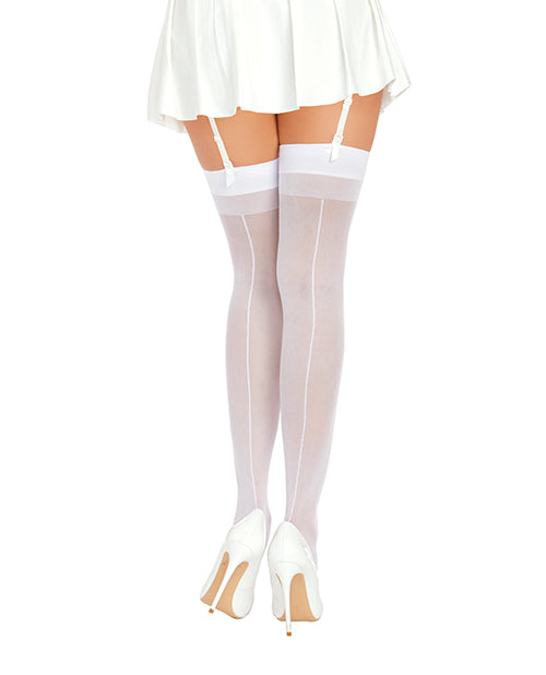 Thigh High Back Seam – White O/S