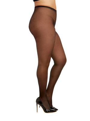 Sheer Crotchless Pantyhose - Black QN