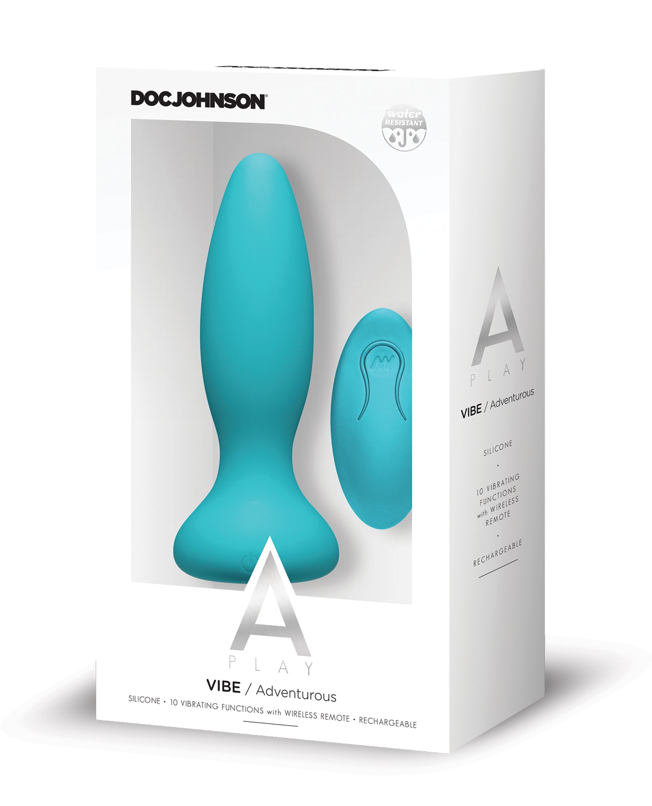 A Play Rechargeable Silicone Adventurous Anal Plug w/Remote – Teal