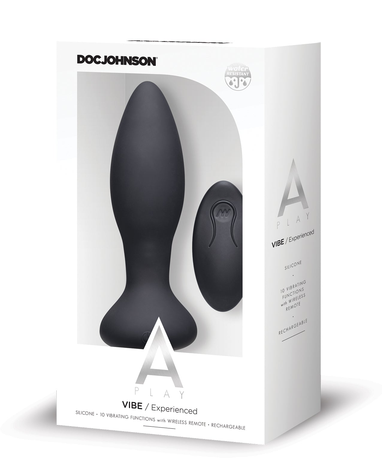 A Play Rechargeable Silicone Experienced Anal Plug w/Remote – Black