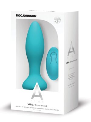 A Play Rechargeable Silicone Experienced Anal Plug w/Remote - Teal