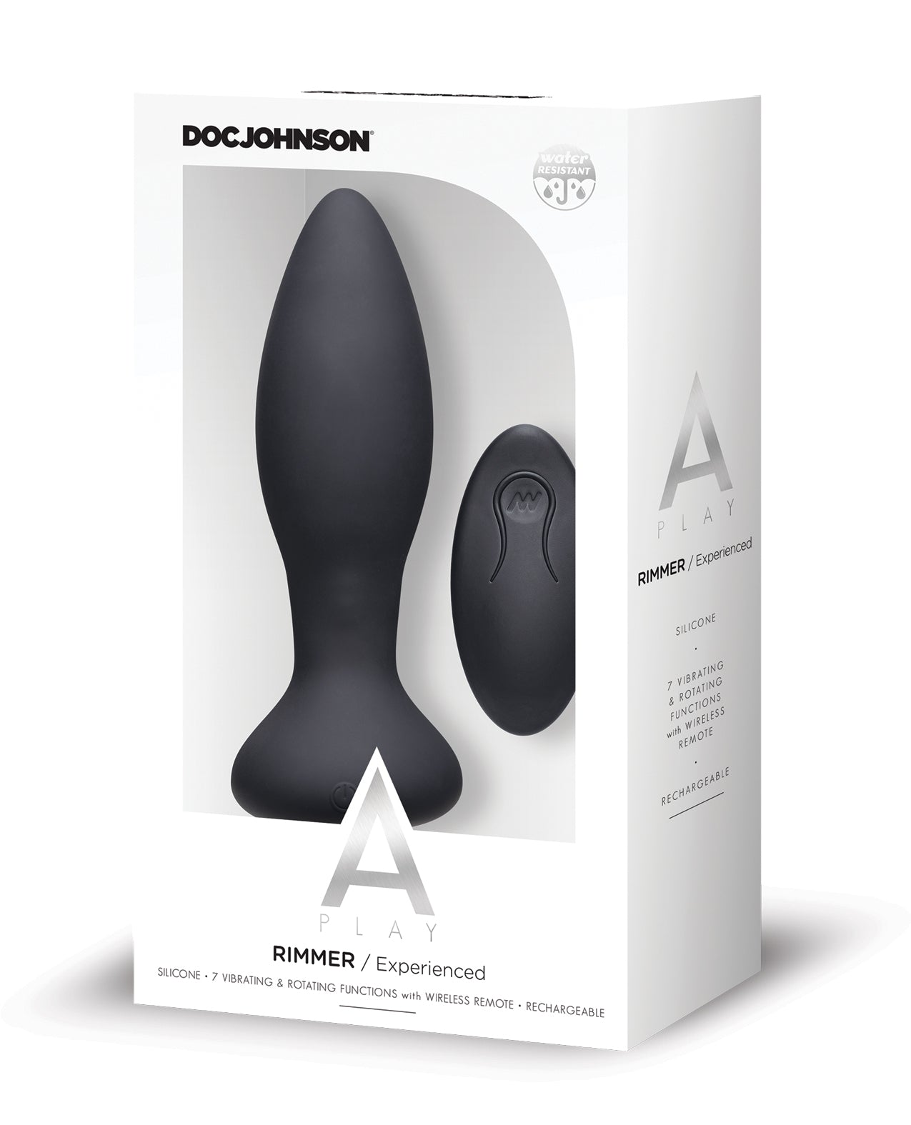 A Play Rimmer Experienced Rechargeable Silicone Anal Plug w/Remote – Black