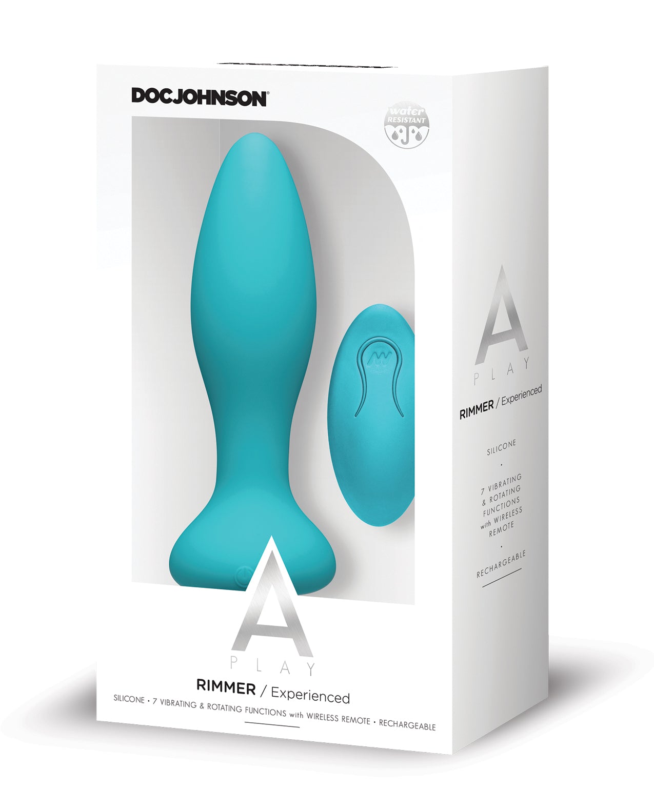 A Play Rimmer Experienced Rechargeable Silicone Anal Plug w/Remote – Teal