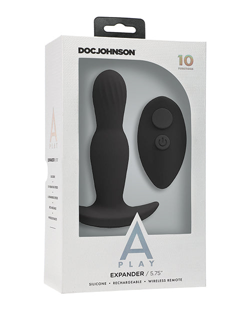 A Play Expander Rechargeable Silicone Anal Plug w/Remote – Black