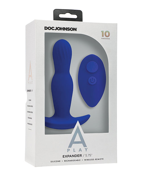 A Play Expander Rechargeable Silicone Anal Plug w/Remote – Royal Blue