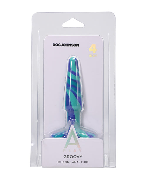 A Play 4″ Groovy Silicone Anal Plug – Ocean