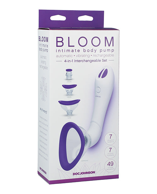Bloom Intimate Body Automatic Vibrating Rechargeable Pump – Purple/White