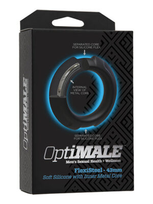 OptiMale FlexiSteel Cock Ring - 43 mm Black