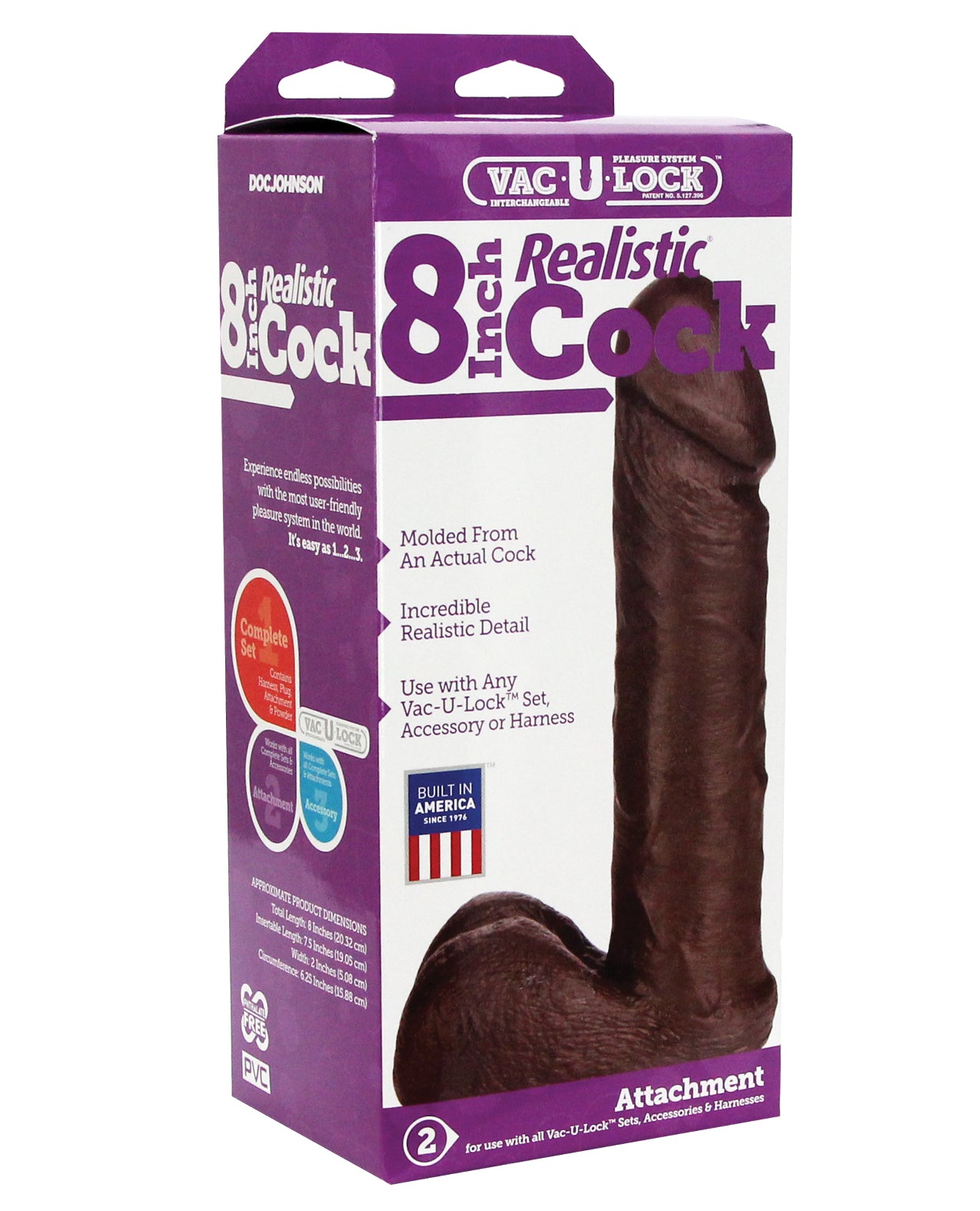 Vac-U-Lock 8″ Realistic – Black