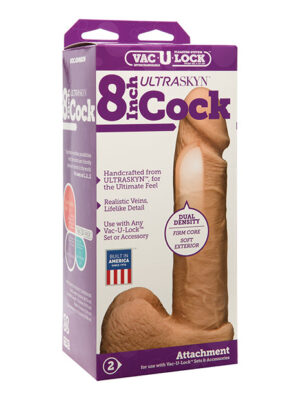 Vac-U-Lock 8" ULTRASKYN Cock & Balls Attch. - White