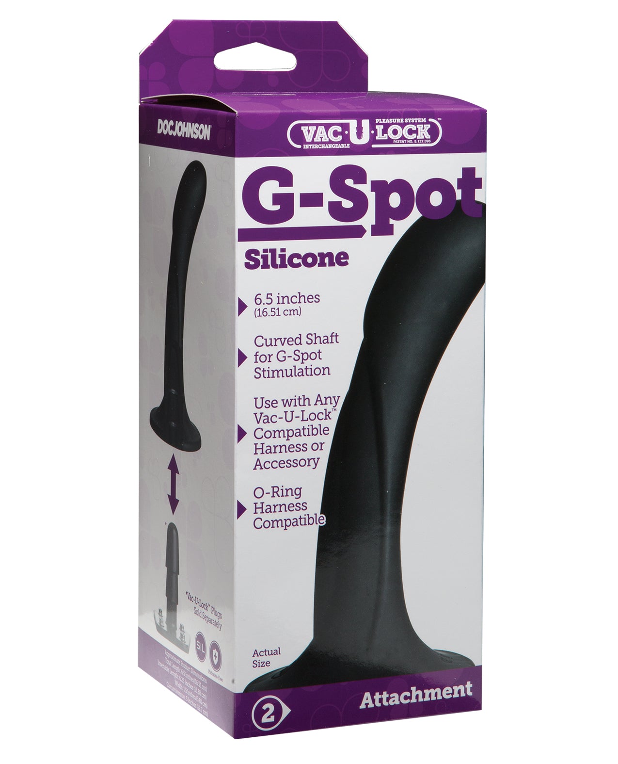 Vac-U-Lock G Spot Silicone Dong – Black