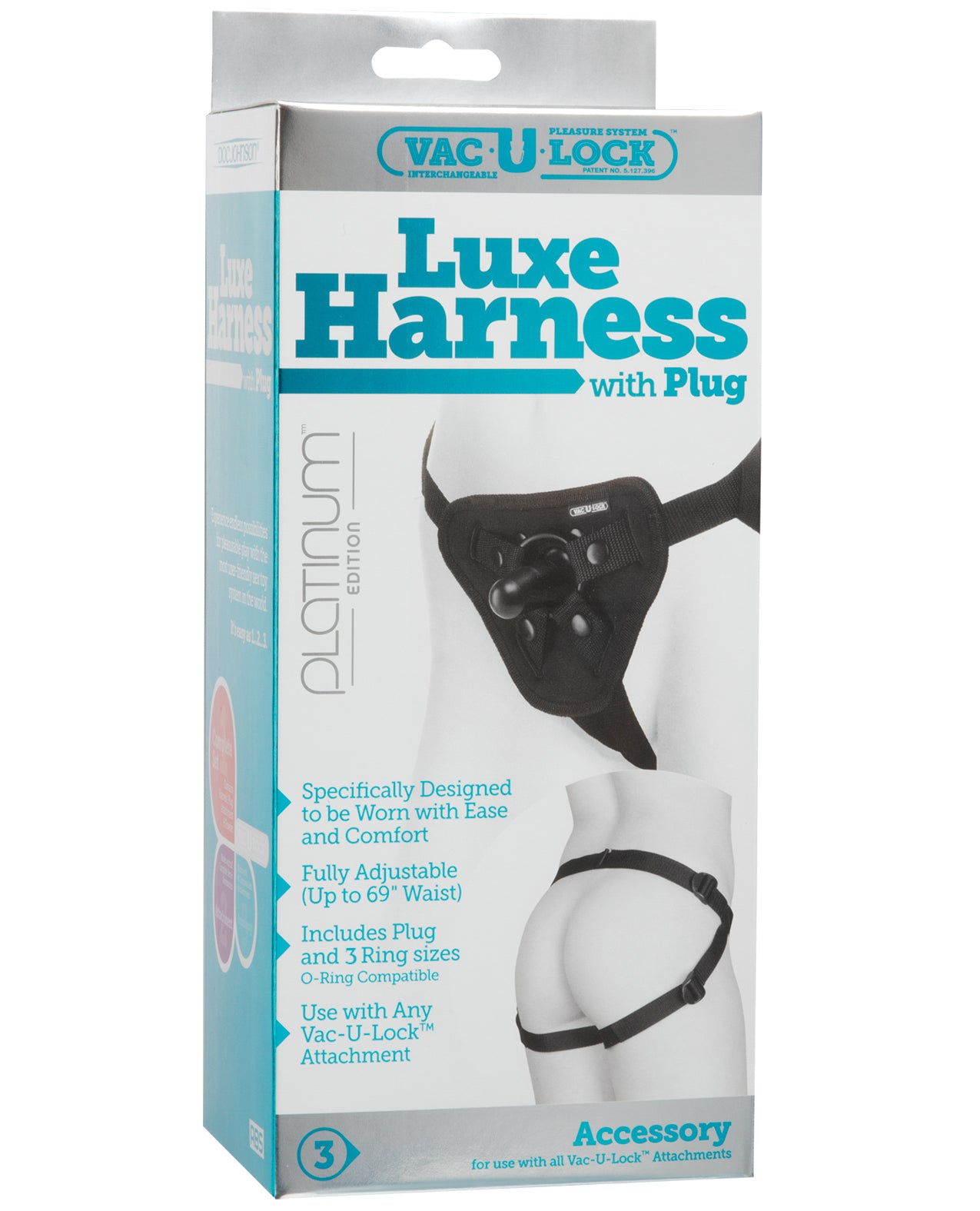 Vac-U-Lock Platinum Edition Accessories Luxe Harness – Black