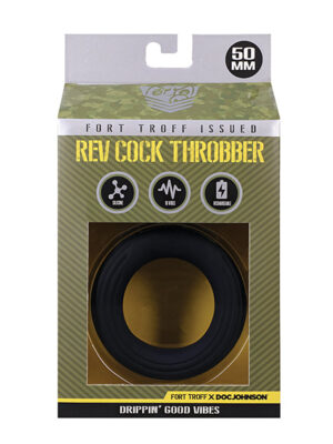 Fort Troff Rev Cock Throbber Vibrating Cock Ring - Large, Black