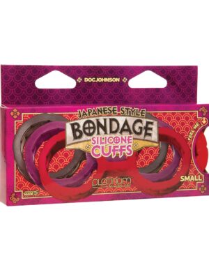 Japanese Bondage Silicone Cuffs Small - Red